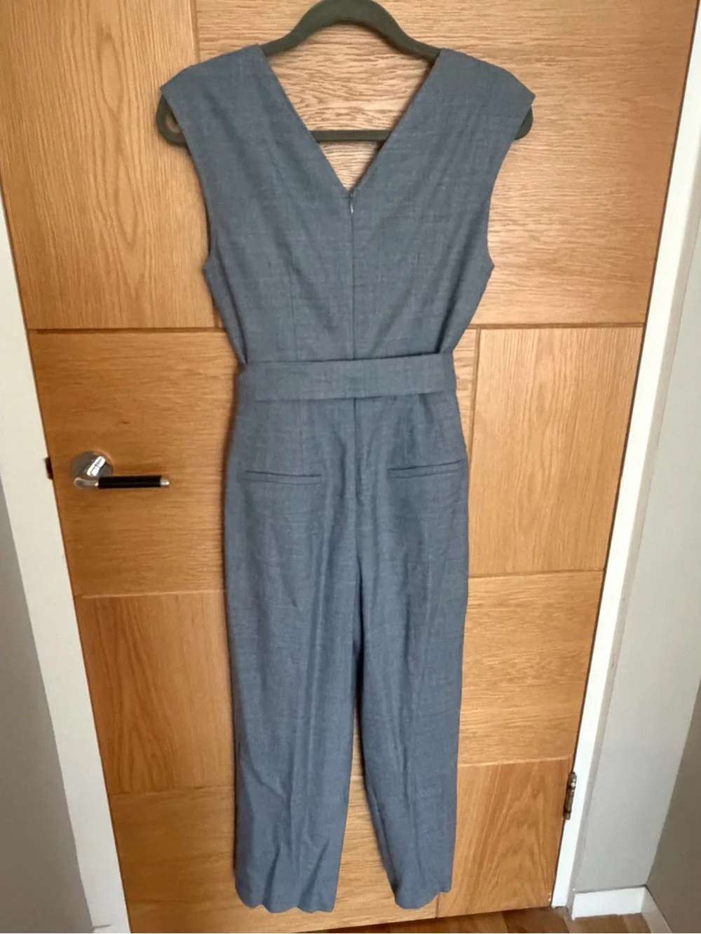 Club Monaco Gray V-Neck Tailored Jumpsuit